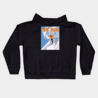 Air Time, powder boarding, downhill skiing Kids Hoodie